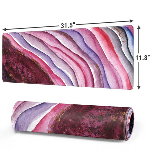 Plum Watercolor Geode Gaming Mouse Pad