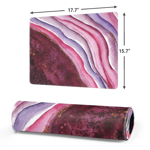 Plum Watercolor Geode Gaming Mouse Pad