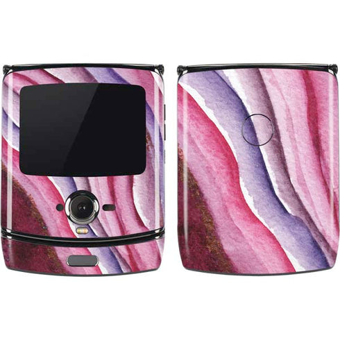 Plum Watercolor Geode Motorola RAZR Skin