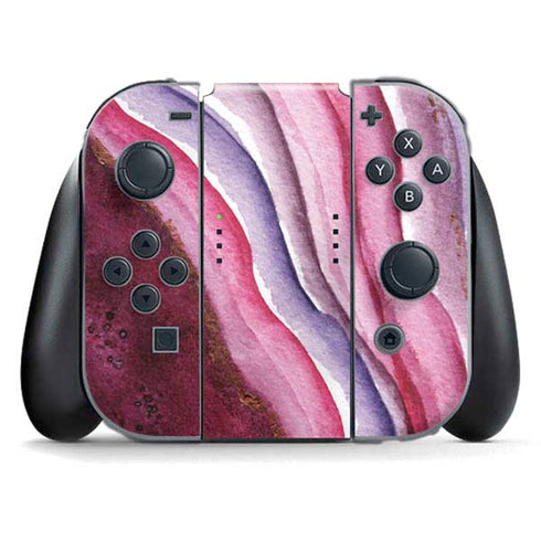 Plum Watercolor Geode Nintendo Switch (2017-2021) Joy-Con Controller Skin