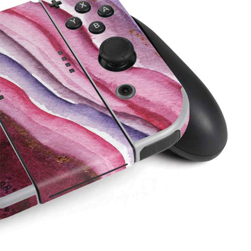 Plum Watercolor Geode Nintendo Switch OLED (2021) Skin