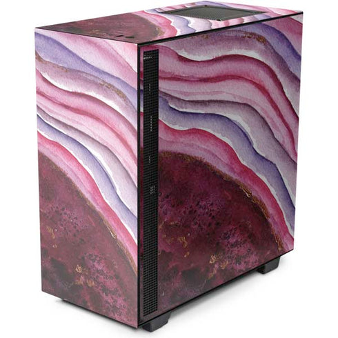 Plum Watercolor Geode NZXT H510 Compact ATX Mid-Tower Case Skin
