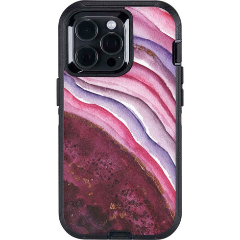 Plum Watercolor Geode Otterbox Defender iPhone Skin
