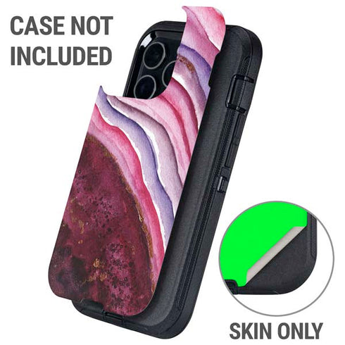 Plum Watercolor Geode Otterbox Defender iPhone Skin