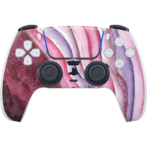 Plum Watercolor Geode PS5 Controller Skin