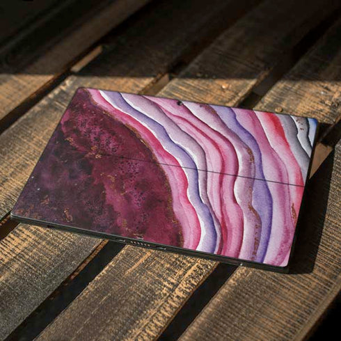 Plum Watercolor Geode Surface Pro 7 Skin