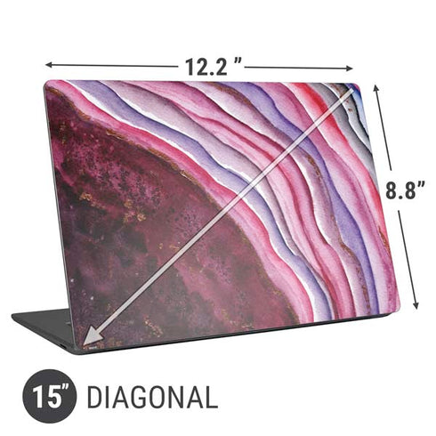 Plum Watercolor Geode Universal Laptop 15in (12.2 x 8.8in) Skin