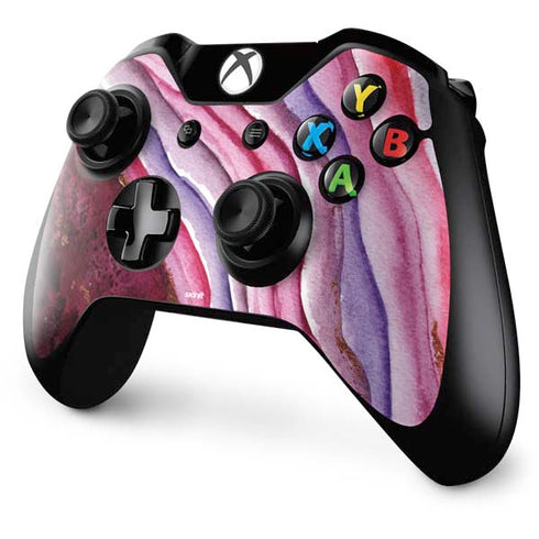 Plum Watercolor Geode Xbox One Controller Skin