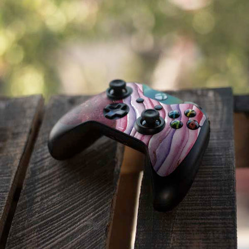 Plum Watercolor Geode Xbox One Controller Skin
