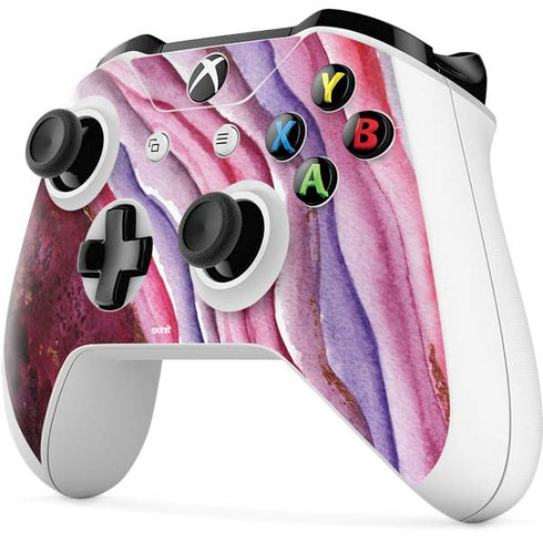 Plum Watercolor Geode Xbox One S Controller Skin