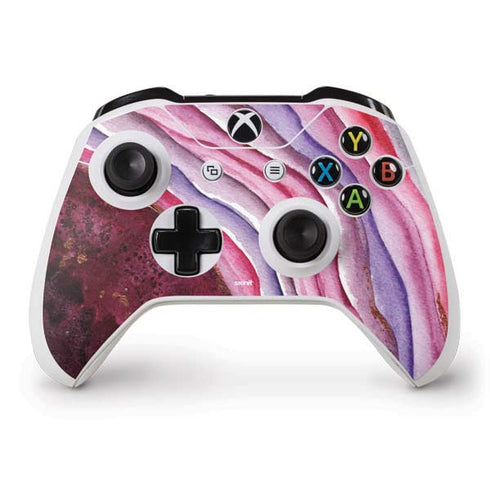 Plum Watercolor Geode Xbox One S Controller Skin