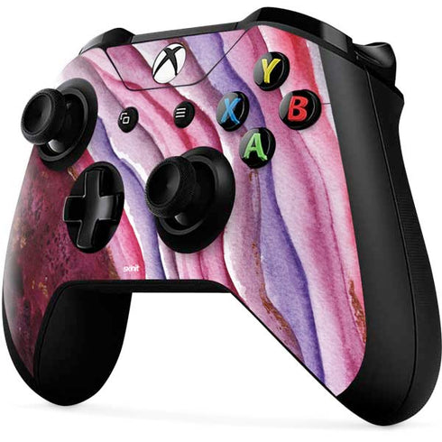 Plum Watercolor Geode Xbox One X Controller Skin