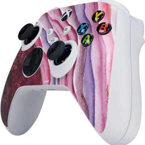 Plum Watercolor Geode Xbox Series S Controller Skin