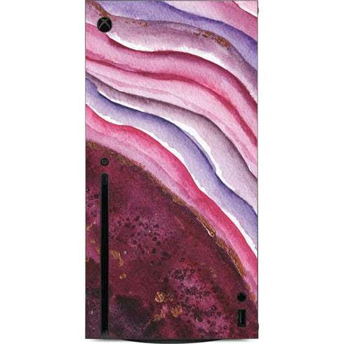 Plum Watercolor Geode Xbox Series X Console Skin