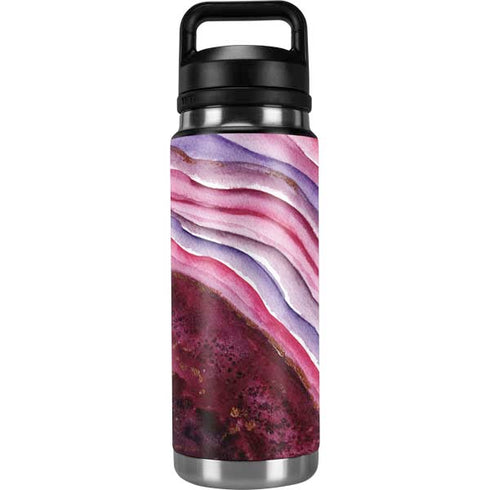 Plum Watercolor Geode YETI Rambler 26oz Bottle Skin