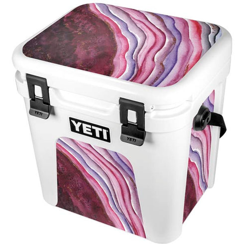 Plum Watercolor Geode YETI Roadie 24 Hard Cooler Skin