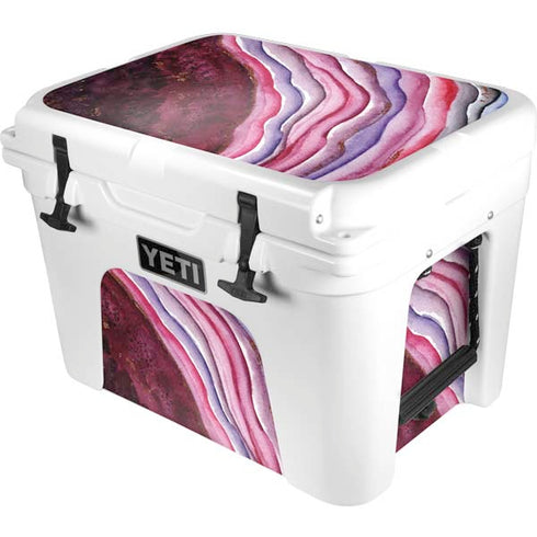 Plum Watercolor Geode YETI Tundra 35 Hard Cooler Skin