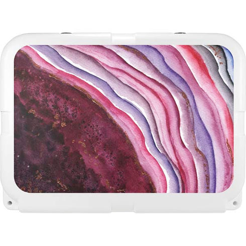 Plum Watercolor Geode YETI Tundra 35 Hard Cooler Skin