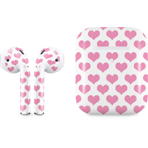 Plush Pink Hearts Apple AirPods 2 Skin