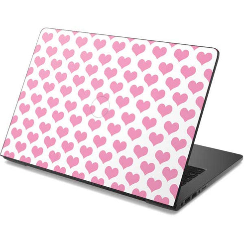 Plush Pink Hearts Dell Chromebook Skin