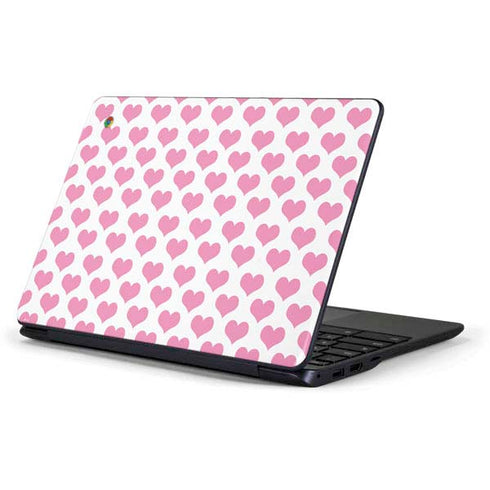 Plush Pink Hearts Samsung Chromebook Skin