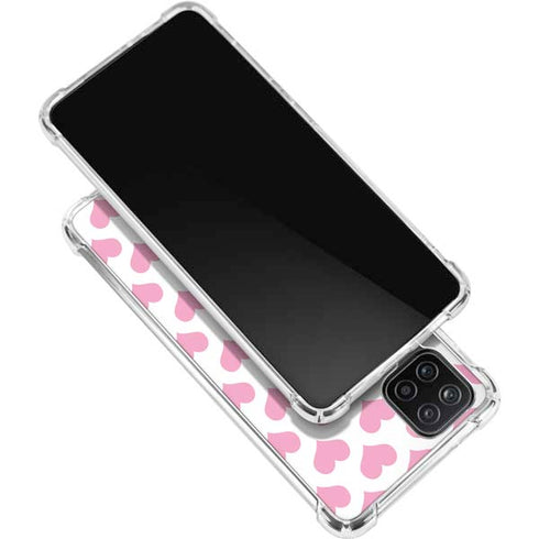 Plush Pink Hearts Galaxy A12 Clear Case