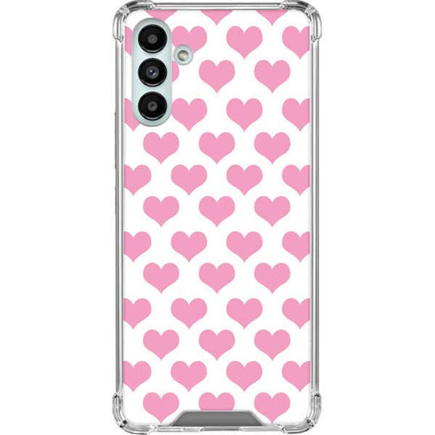 Plush Pink Hearts Galaxy A13 5G Clear Case