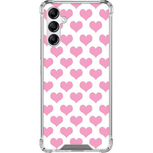 Plush Pink Hearts Galaxy A14 5G Clear Case