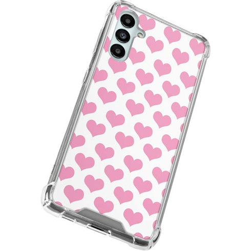 Plush Pink Hearts Galaxy A14 5G Clear Case