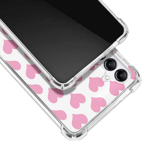 Plush Pink Hearts Galaxy A14 5G Clear Case
