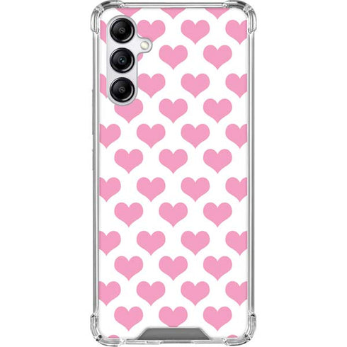 Plush Pink Hearts Galaxy A15 5G Clear Case