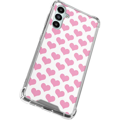 Plush Pink Hearts Galaxy A15 5G Clear Case