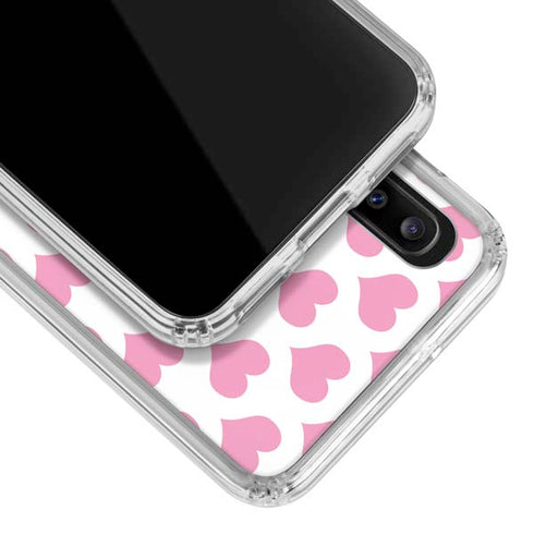 Plush Pink Hearts Galaxy A30 Clear Case
