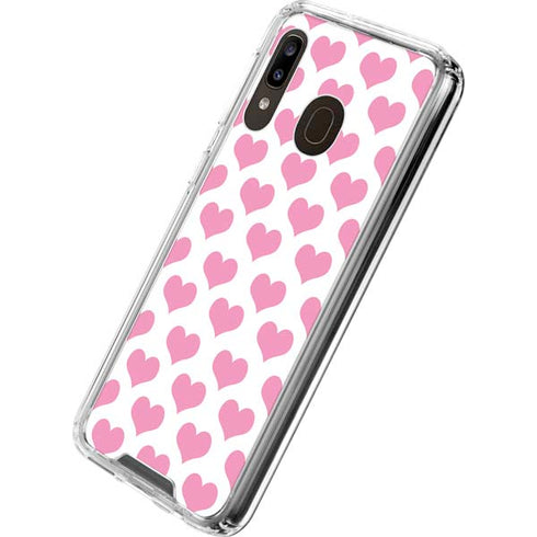Plush Pink Hearts Galaxy A30 Clear Case