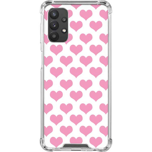 Plush Pink Hearts Galaxy A32 5G Clear Case