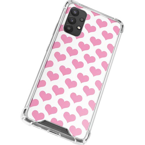 Plush Pink Hearts Galaxy A32 5G Clear Case