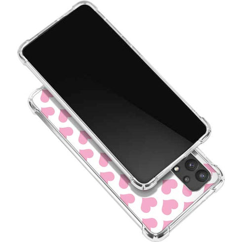 Plush Pink Hearts Galaxy A32 5G Clear Case