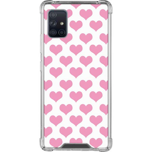 Plush Pink Hearts Galaxy A51 5G Clear Case