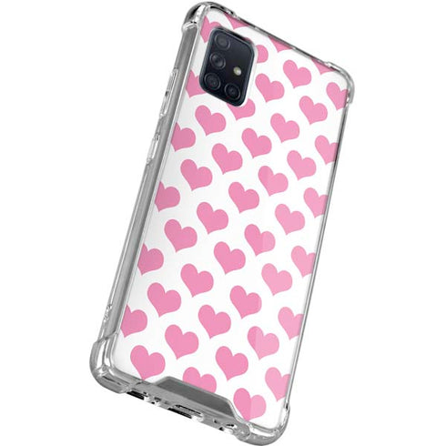 Plush Pink Hearts Galaxy A51 5G Clear Case