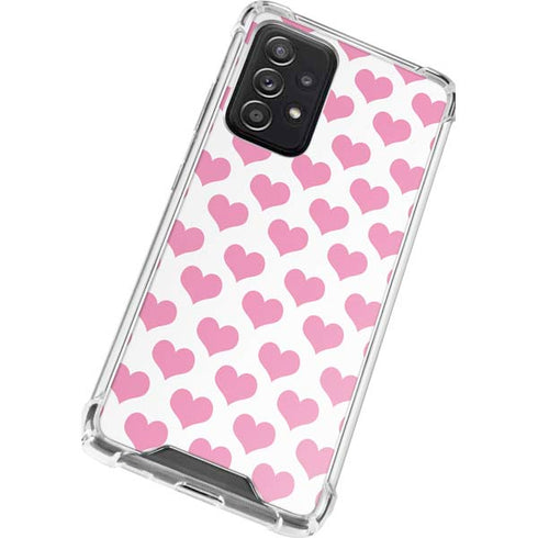 Plush Pink Hearts Galaxy A52 5G Clear Case