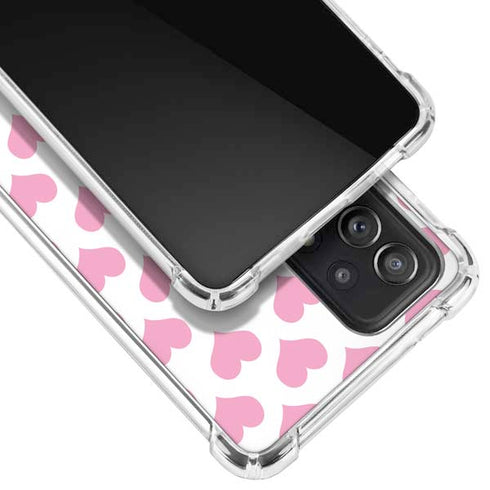 Plush Pink Hearts Galaxy A52 5G Clear Case