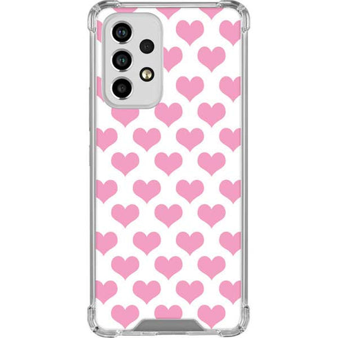 Plush Pink Hearts Galaxy A53 5G Clear Case