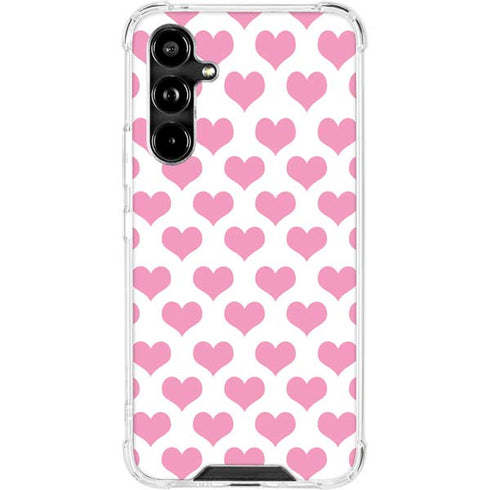 Plush Pink Hearts Galaxy A54 5G Clear Case