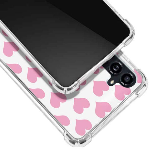 Plush Pink Hearts Galaxy A54 5G Clear Case