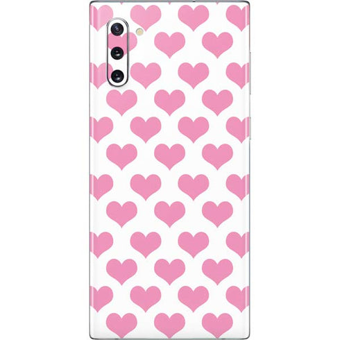 Plush Pink Hearts Galaxy Note 10 Skin