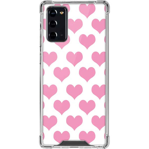 Plush Pink Hearts Galaxy Note20 5G Clear Case