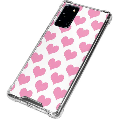 Plush Pink Hearts Galaxy Note20 5G Clear Case