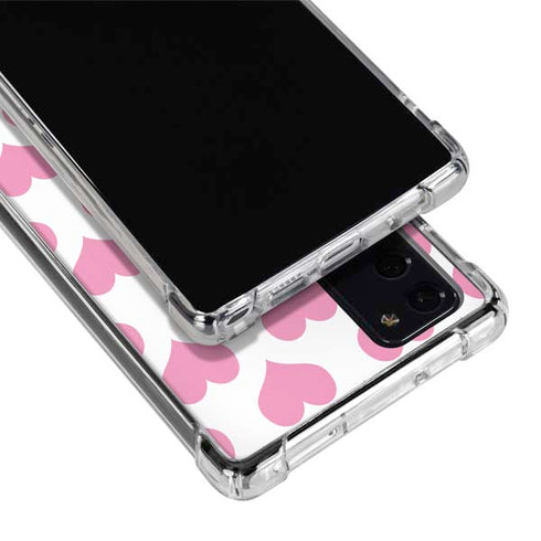 Plush Pink Hearts Galaxy Note20 5G Clear Case