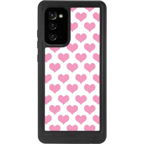 Plush Pink Hearts Galaxy Note20 5G Waterproof Case