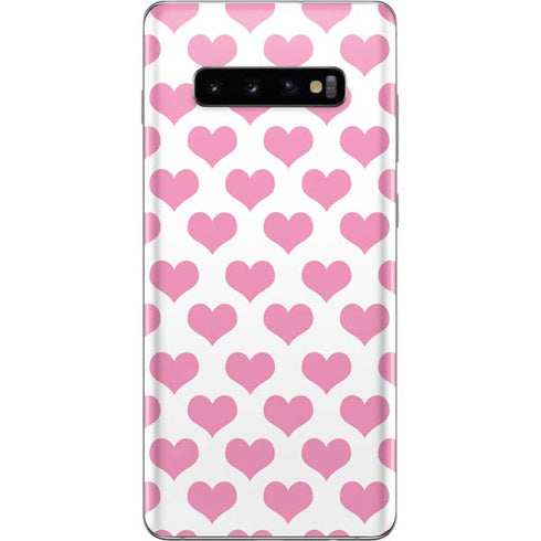 Plush Pink Hearts Galaxy S10 Plus Skin